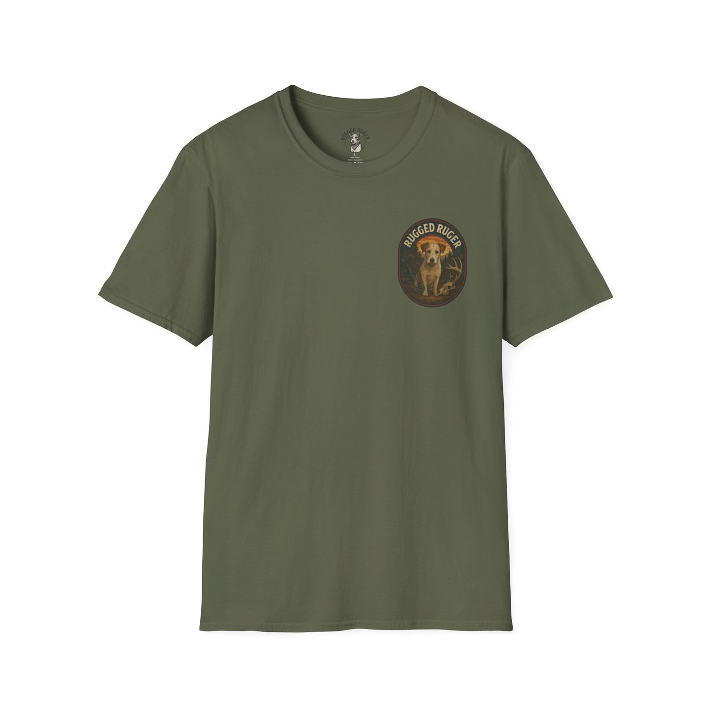 Rugged Ruger: Bow hunting round logo, Unisex Softstyle T-Shirt