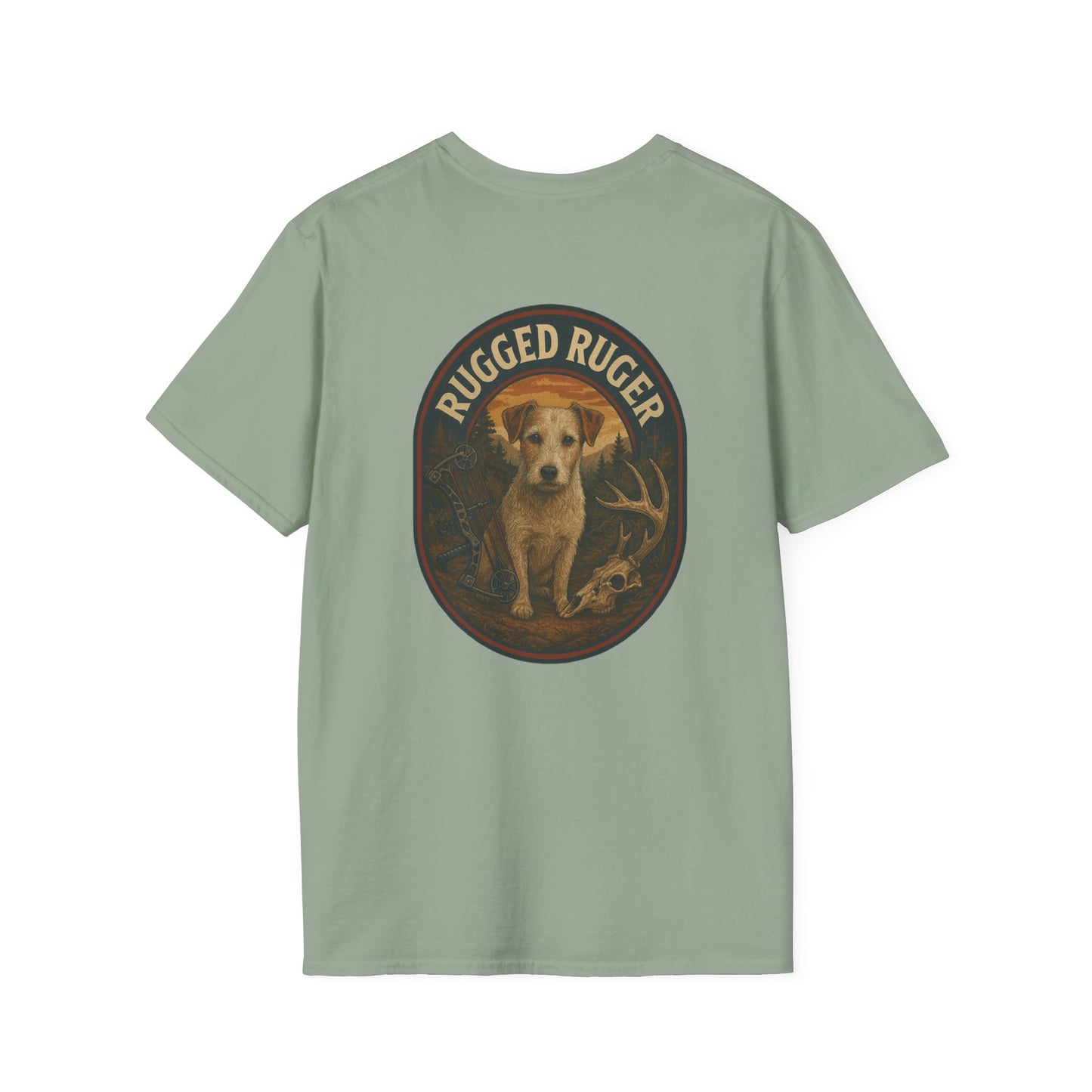 Rugged Ruger: Bow hunting round logo, Unisex Softstyle T-Shirt