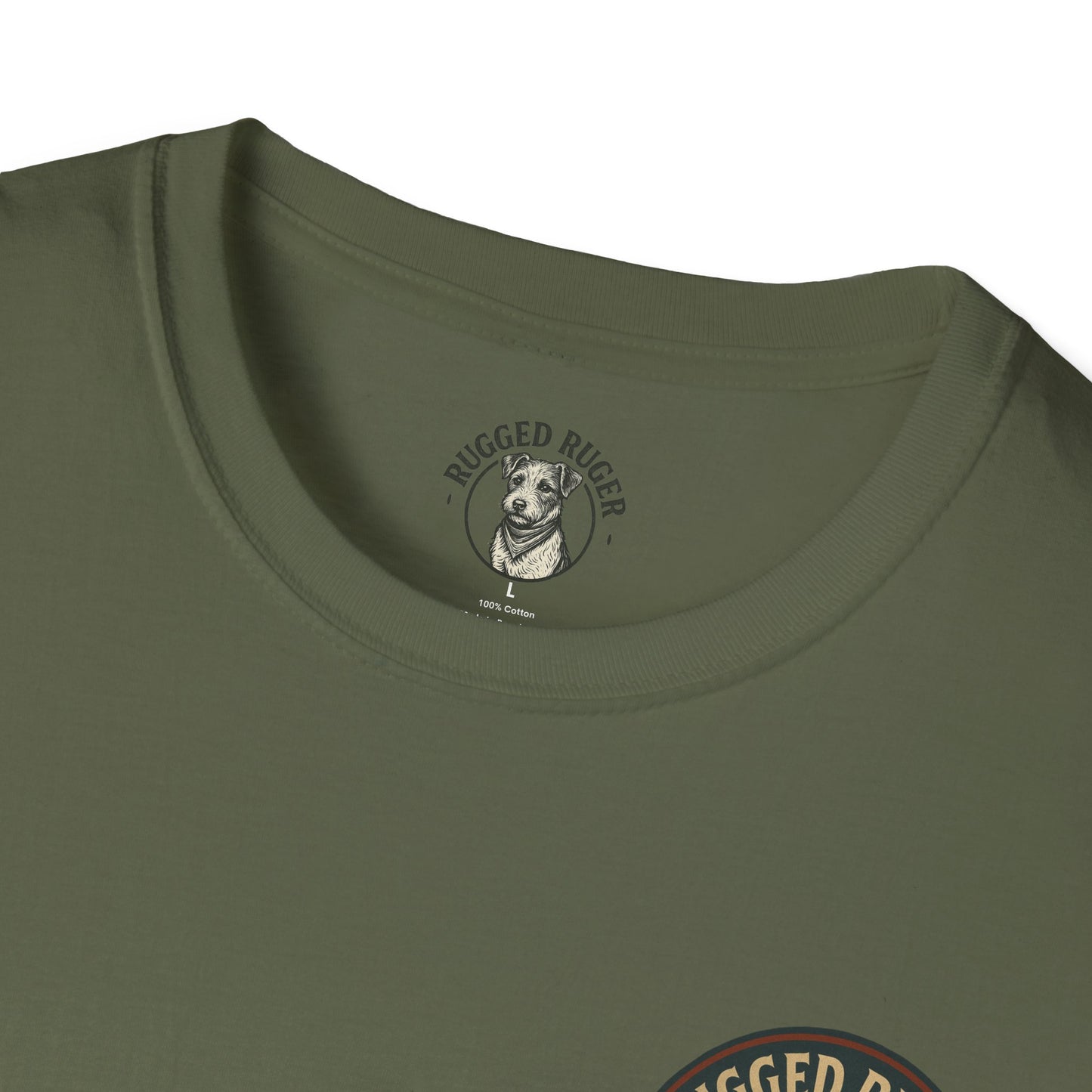 Rugged Ruger: Bow hunting round logo, Unisex Softstyle T-Shirt