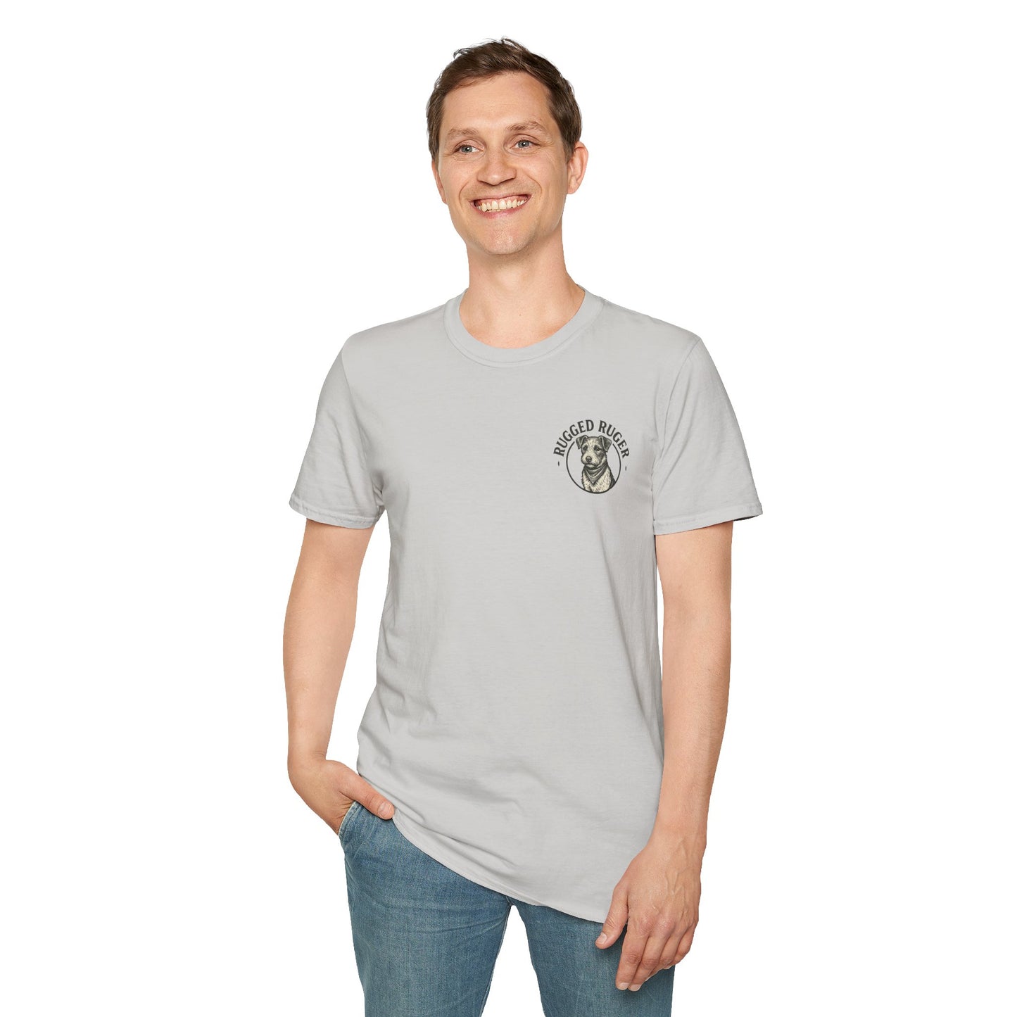 Rugged Rugger: We back the blue line, Unisex Softstyle T-Shirt