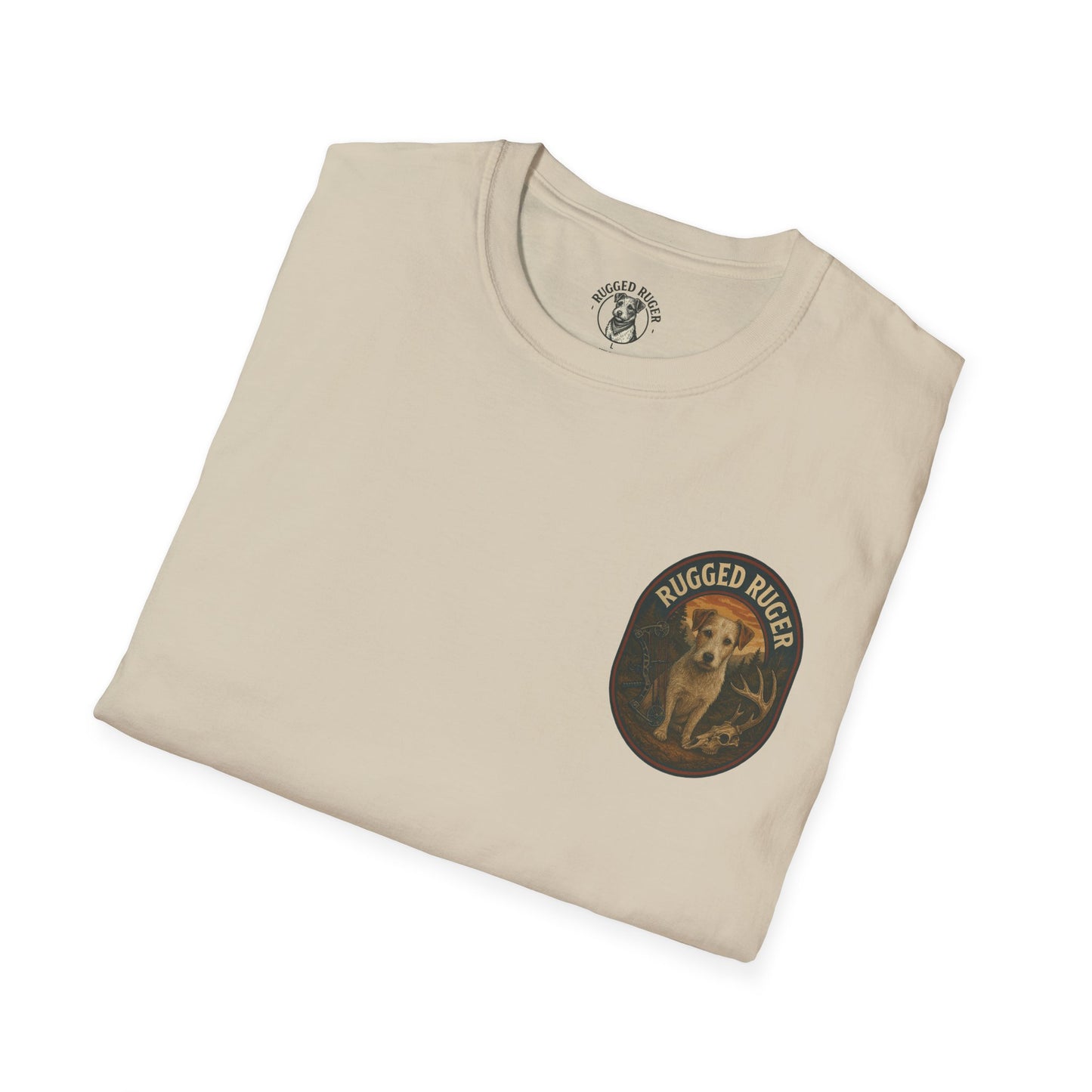 Rugged Ruger: Bow hunting round logo, Unisex Softstyle T-Shirt