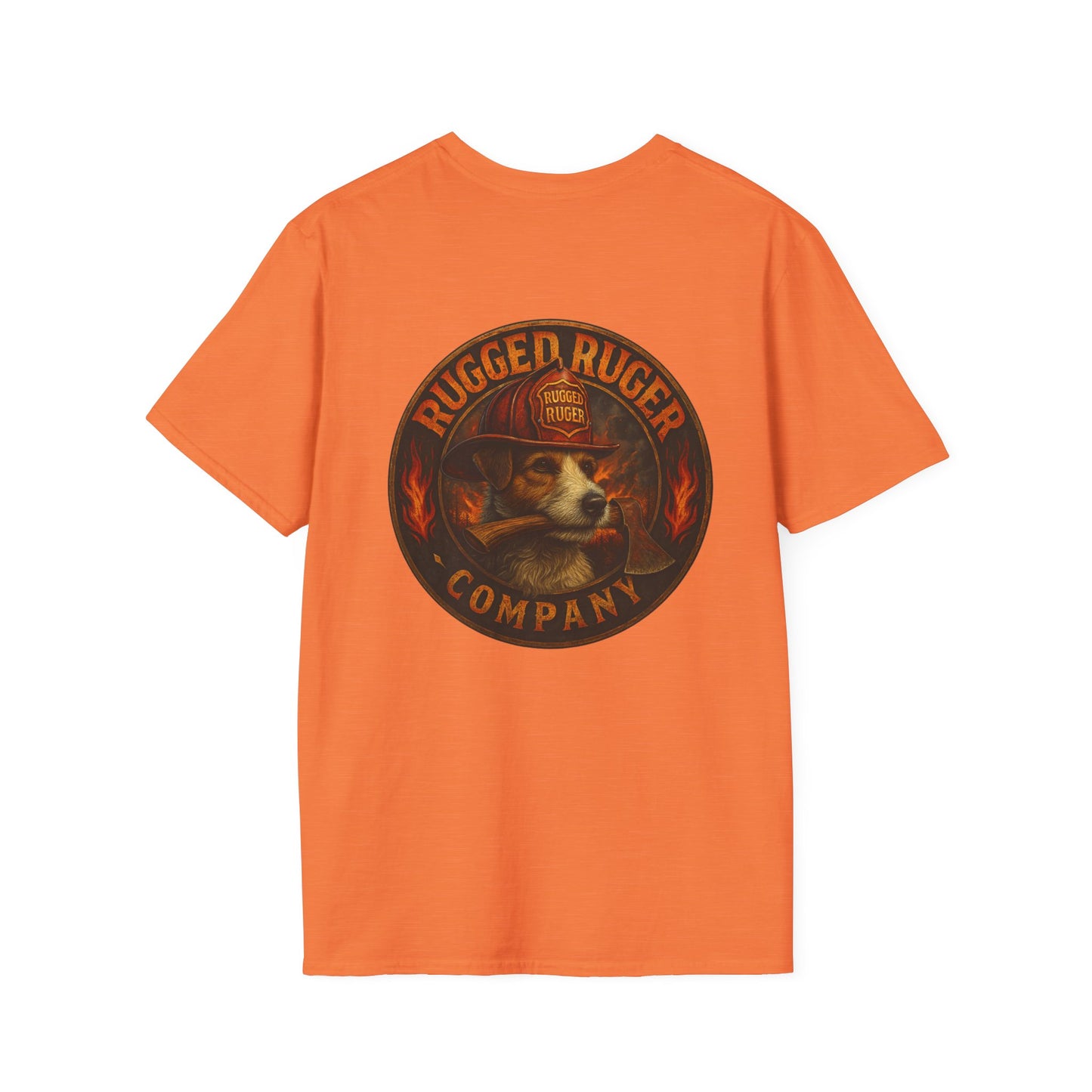 Rugged Ruger: Round Firefighter logo, Unisex Softstyle Tee