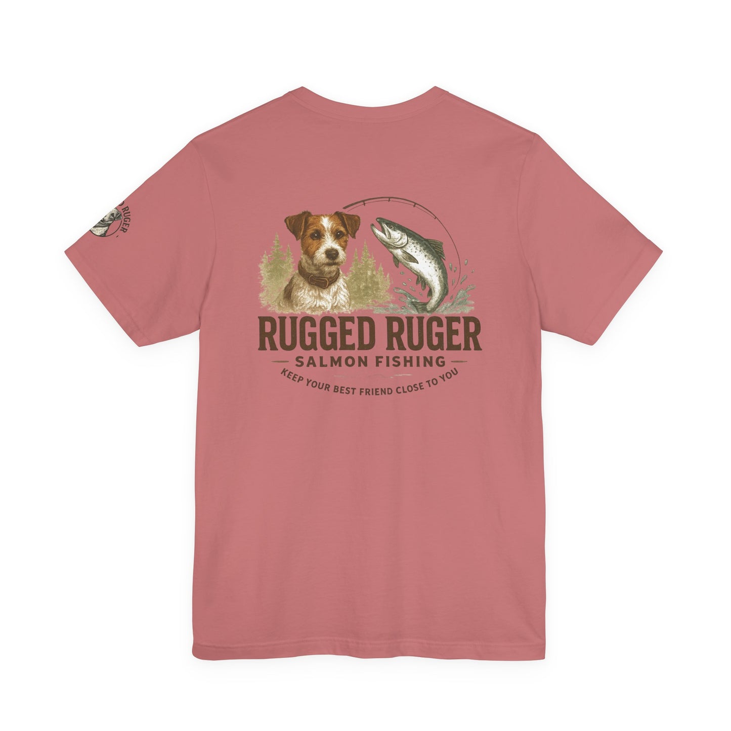 Rugged Rugger: fishing pole, Unisex jersey short sleeve tee