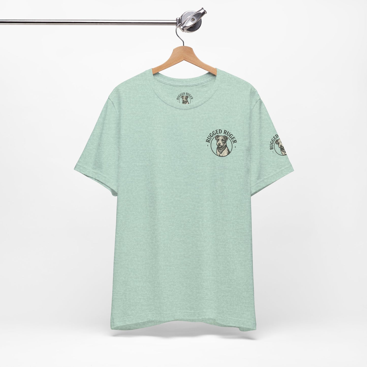 Rugged Ruger: At the stream, Unisex Jersey short sleeve tee