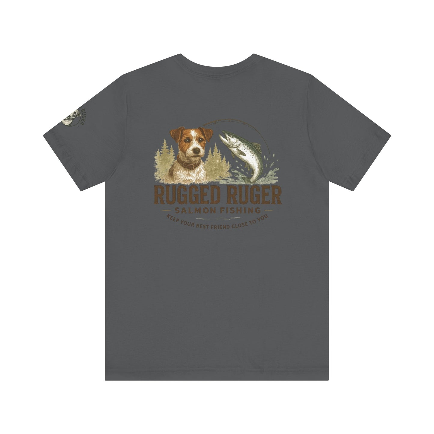 Rugged Rugger: fishing pole, Unisex jersey short sleeve tee