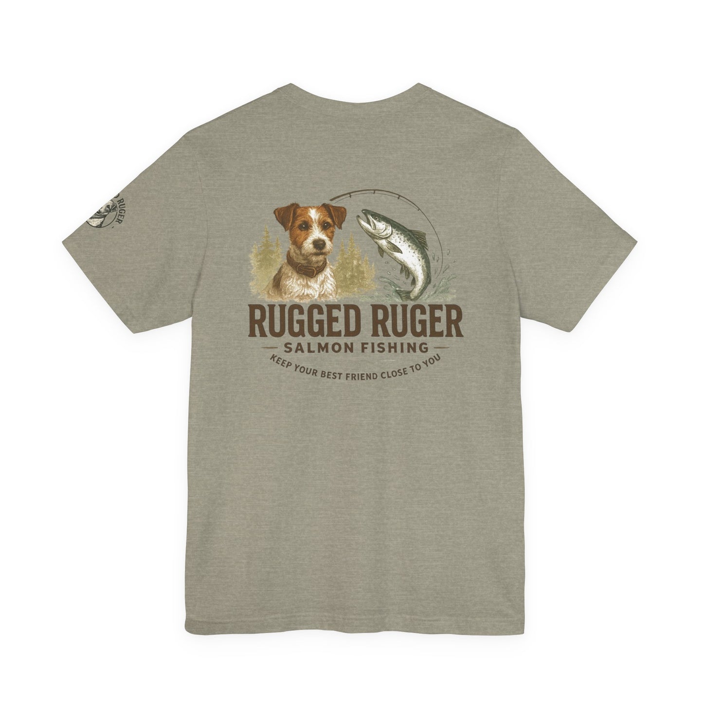 Rugged Rugger: fishing pole, Unisex jersey short sleeve tee