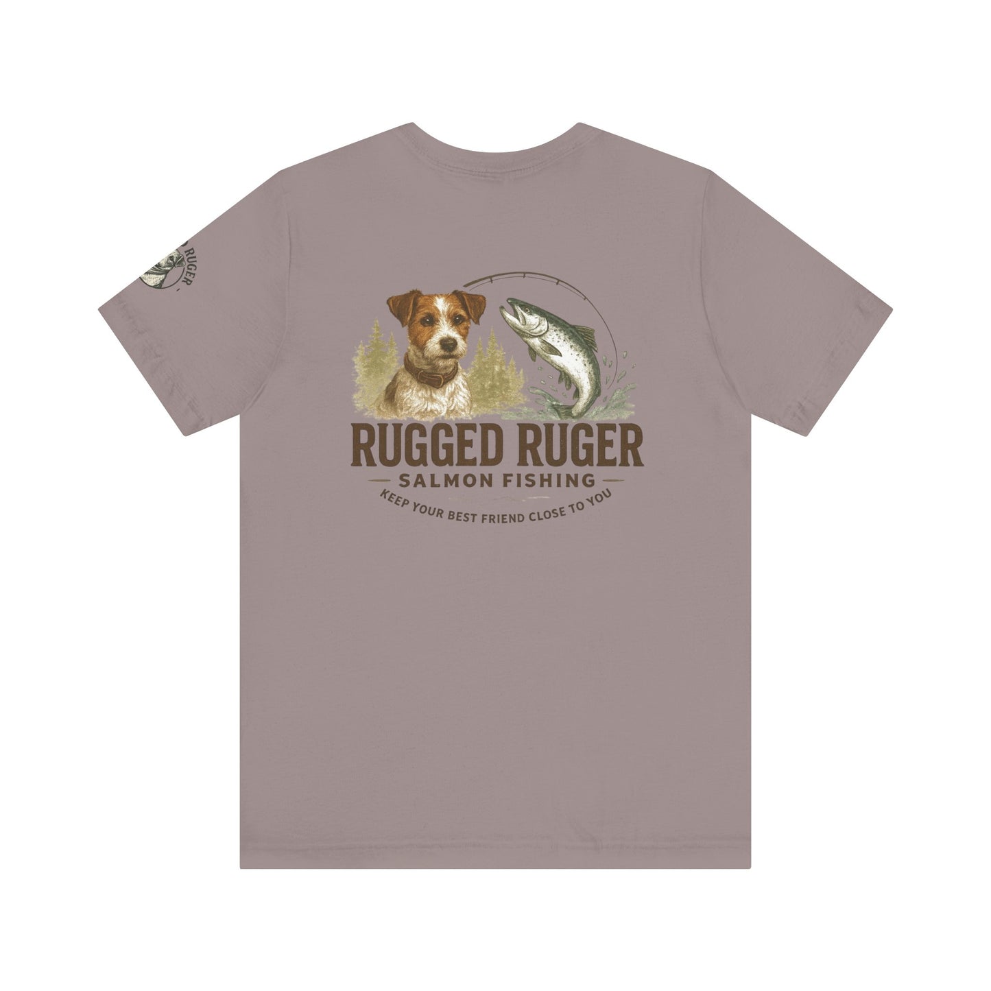 Rugged Rugger: fishing pole, Unisex jersey short sleeve tee