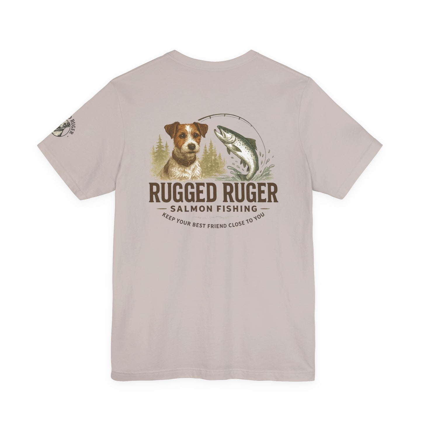 Rugged Rugger: fishing pole, Unisex jersey short sleeve tee