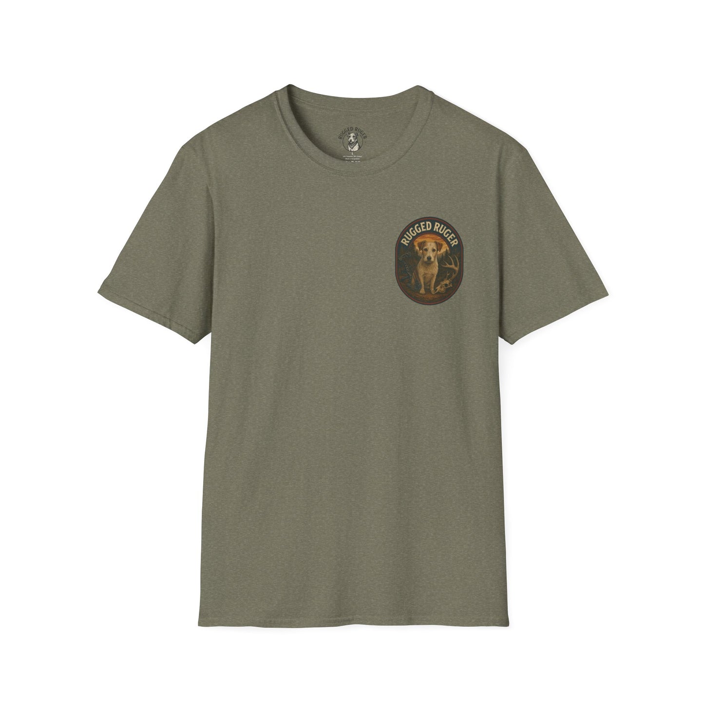 Rugged Ruger: Bow hunting round logo, Unisex Softstyle T-Shirt