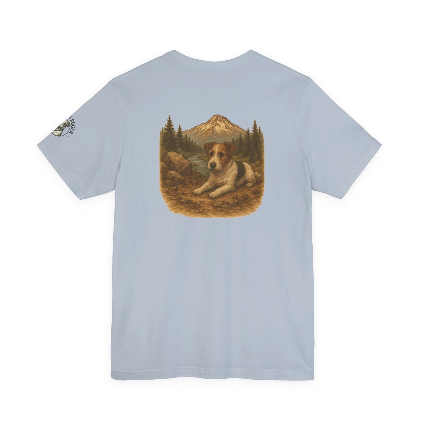 Rugged Ruger: At the stream, Unisex Jersey short sleeve tee