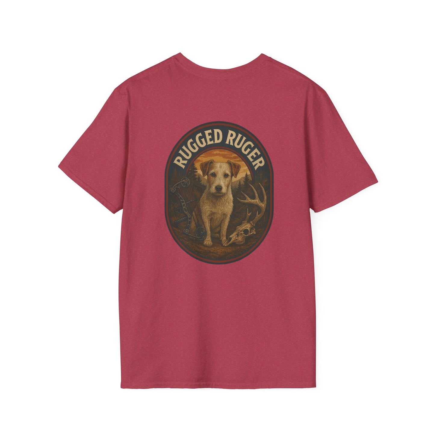 Rugged Ruger: Bow hunting round logo, Unisex Softstyle T-Shirt