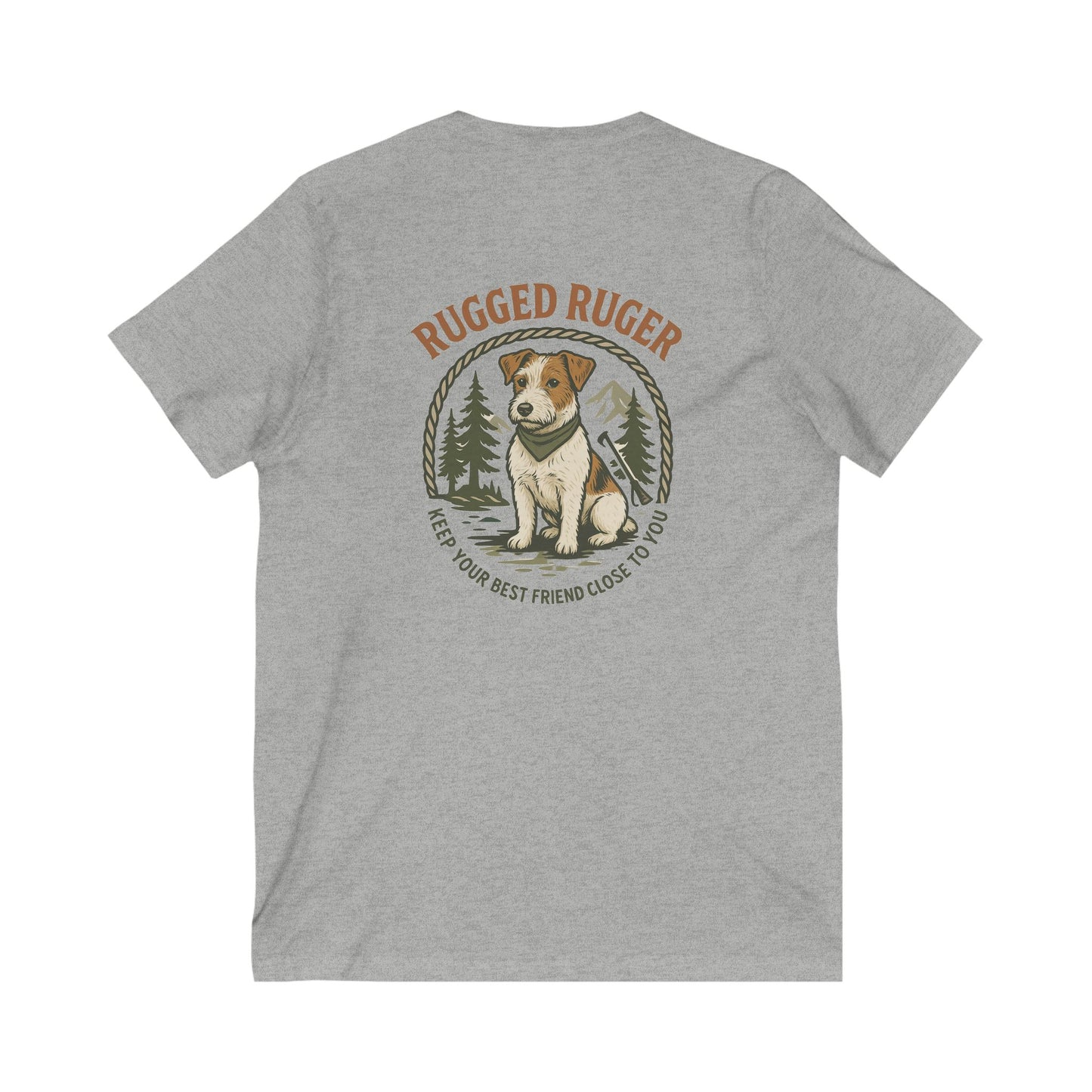 Rugged Rugger: keep your best friend close V-Neck Tee - Unisex Jersey T-Shirt,