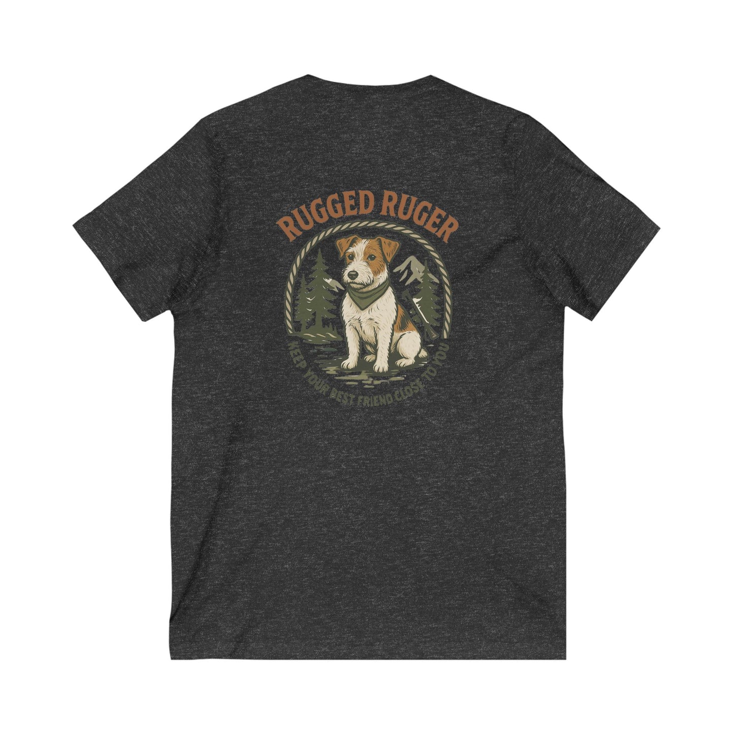 Rugged Rugger: keep your best friend close V-Neck Tee - Unisex Jersey T-Shirt,