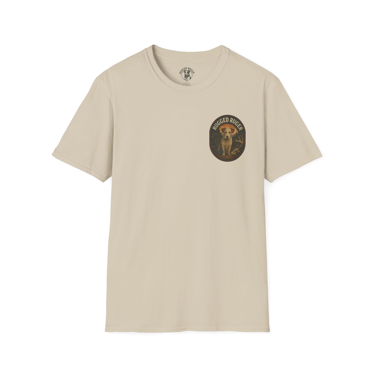Rugged Ruger: Bow hunting round logo, Unisex Softstyle T-Shirt