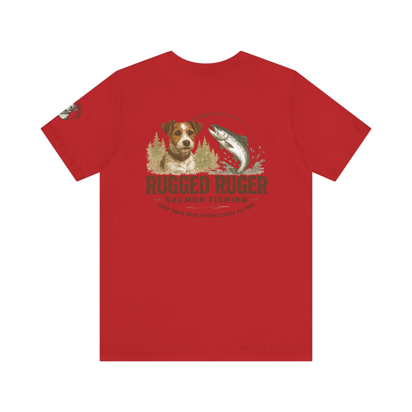 Rugged Rugger: fishing pole, Unisex jersey short sleeve tee