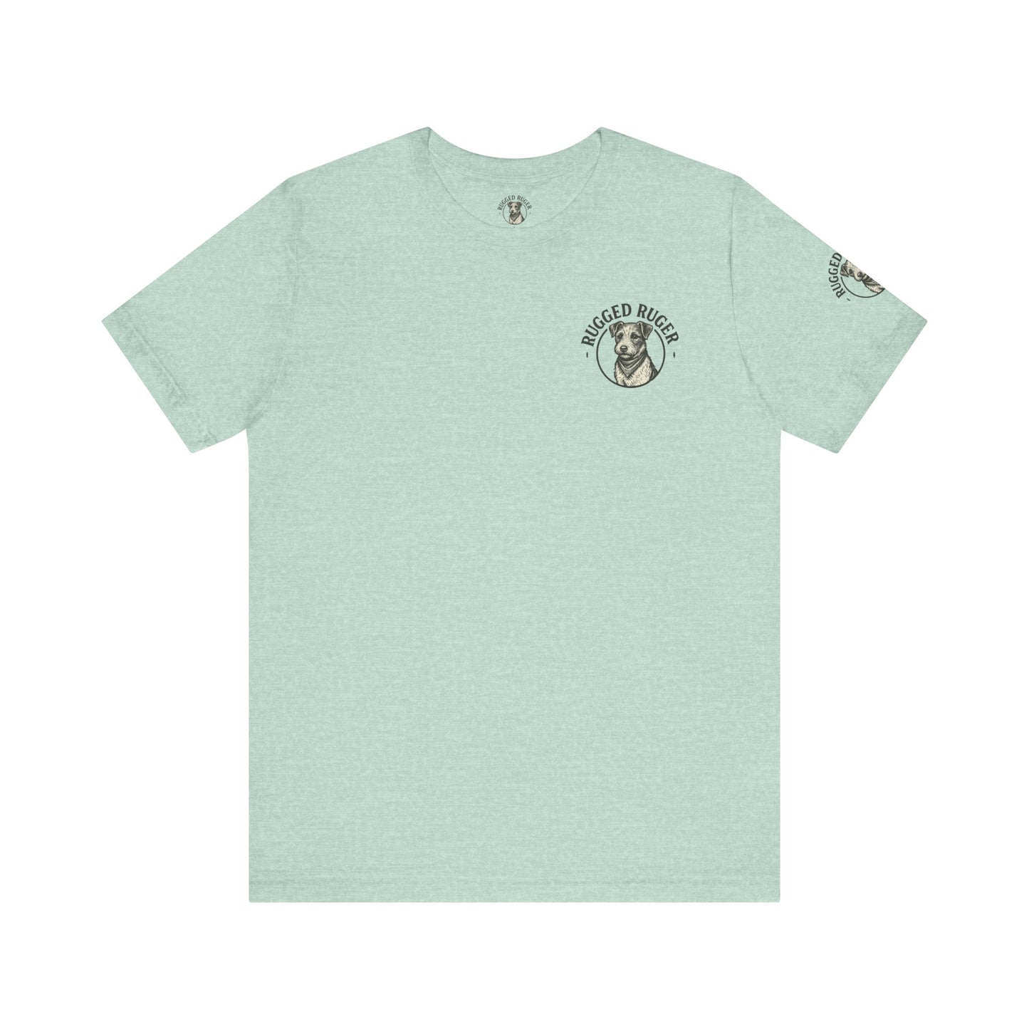 Rugged Ruger: At the stream, Unisex Jersey short sleeve tee