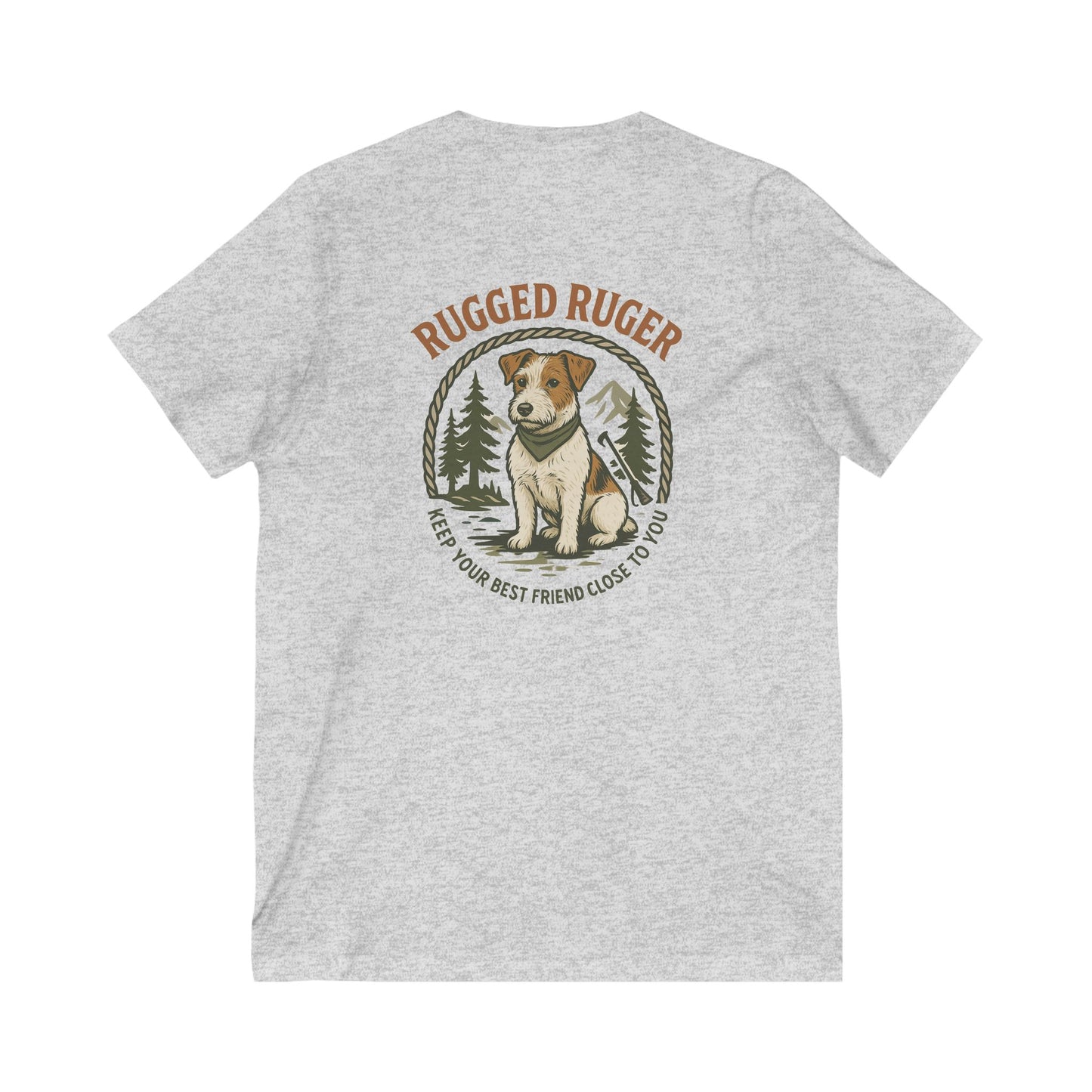 Rugged Rugger: keep your best friend close V-Neck Tee - Unisex Jersey T-Shirt,