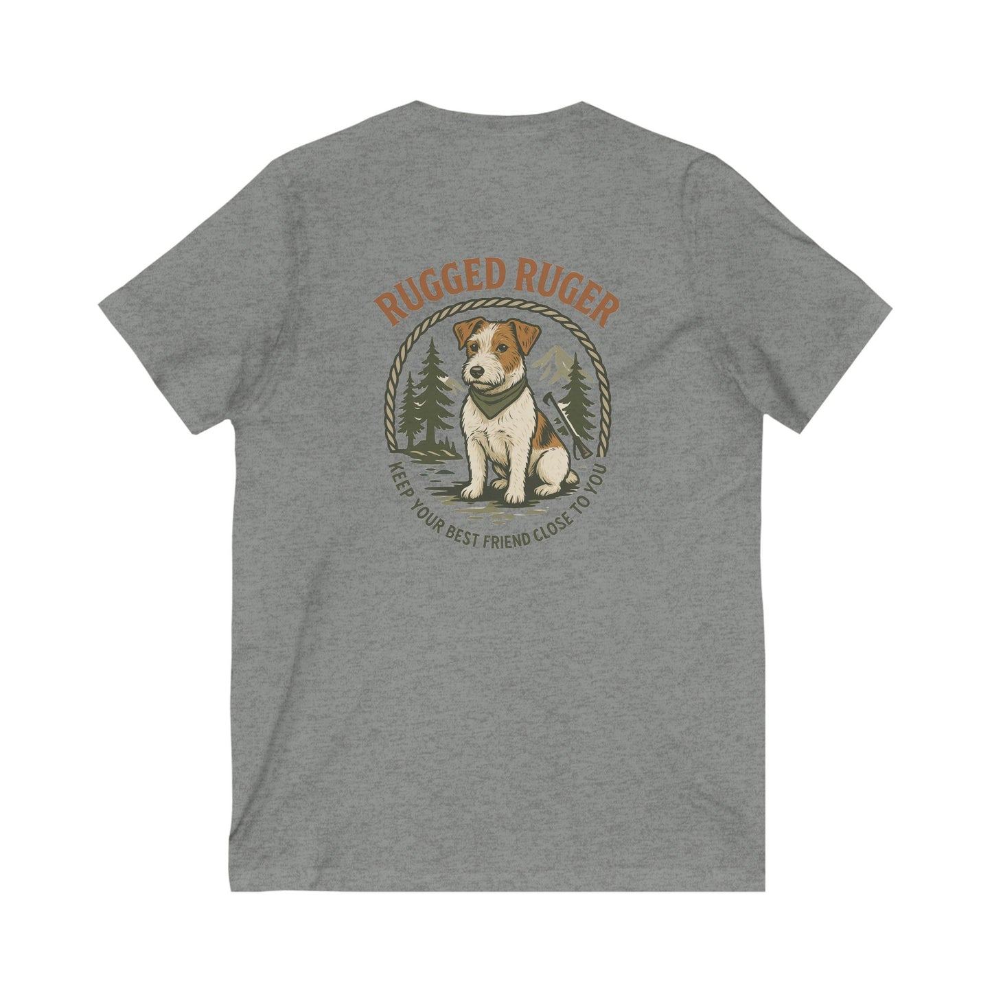 Rugged Rugger: keep your best friend close V-Neck Tee - Unisex Jersey T-Shirt,