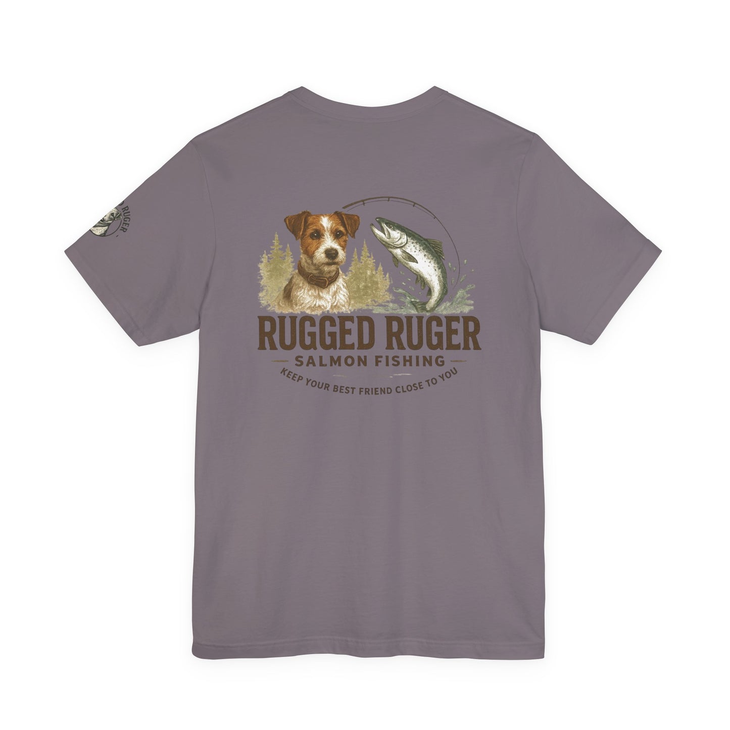 Rugged Rugger: fishing pole, Unisex jersey short sleeve tee
