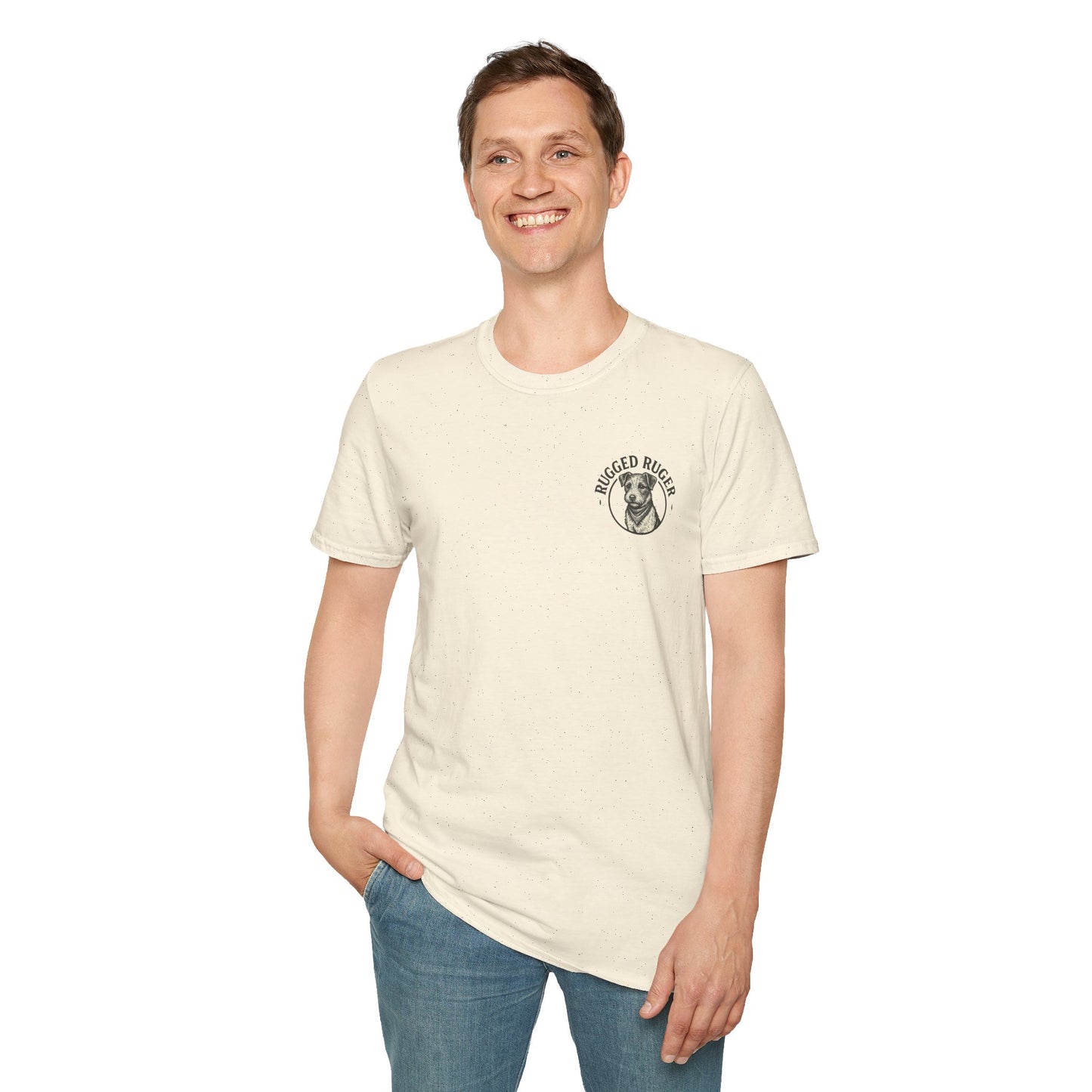 Rugged Ruger: Round Firefighter logo, Unisex Softstyle Tee