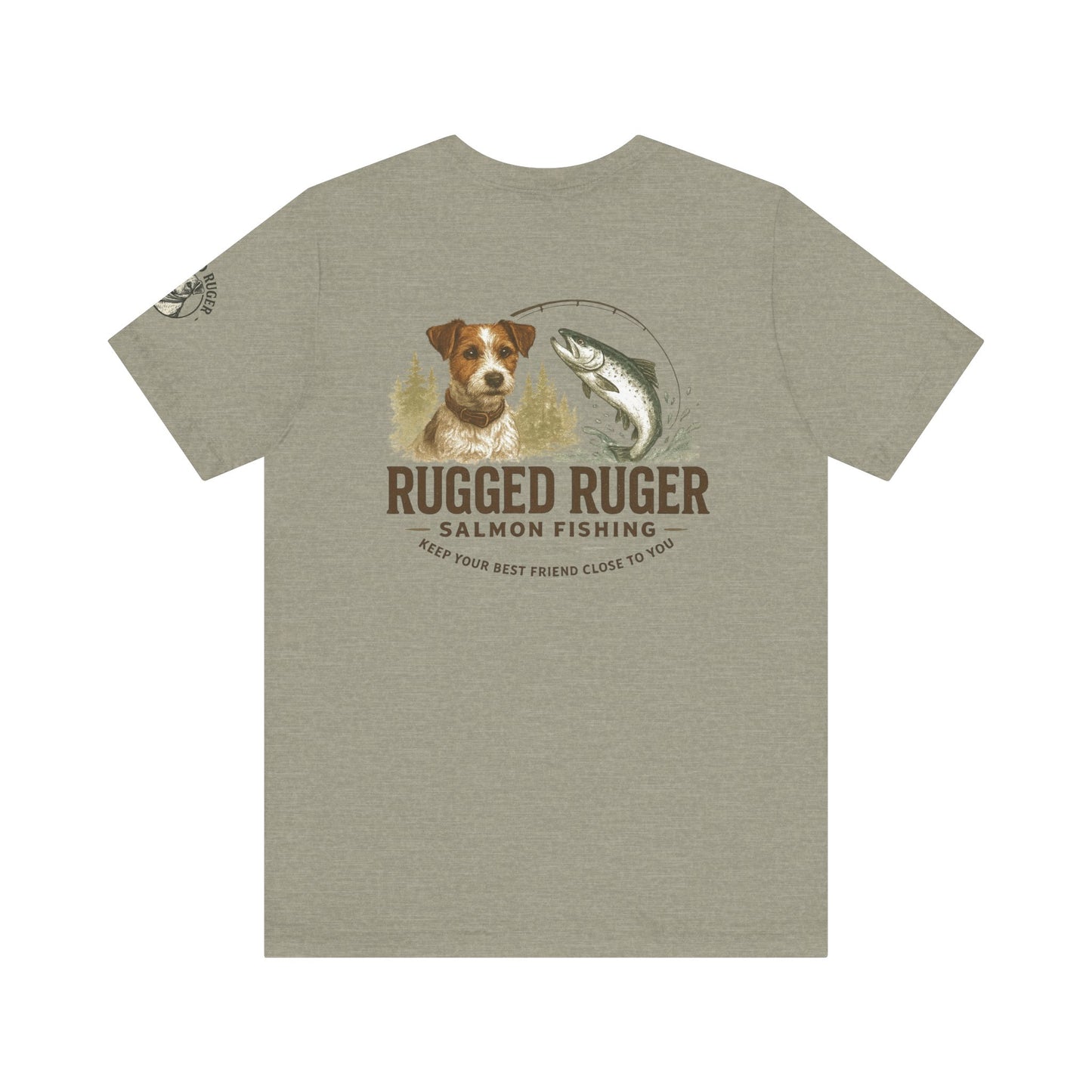 Rugged Rugger: fishing pole, Unisex jersey short sleeve tee