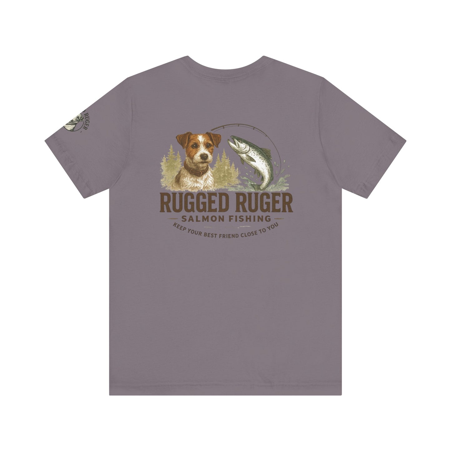Rugged Rugger: fishing pole, Unisex jersey short sleeve tee