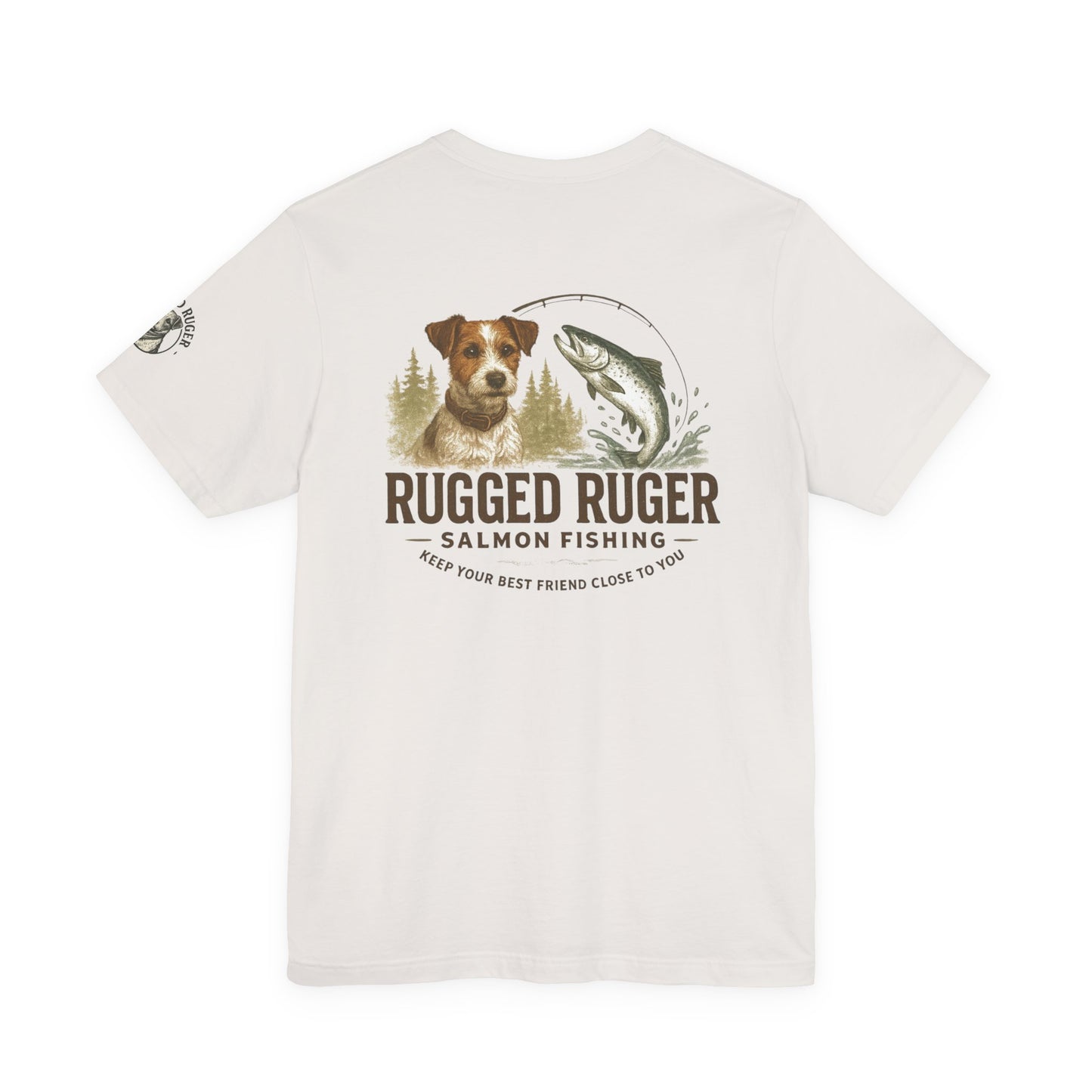 Rugged Rugger: fishing pole, Unisex jersey short sleeve tee