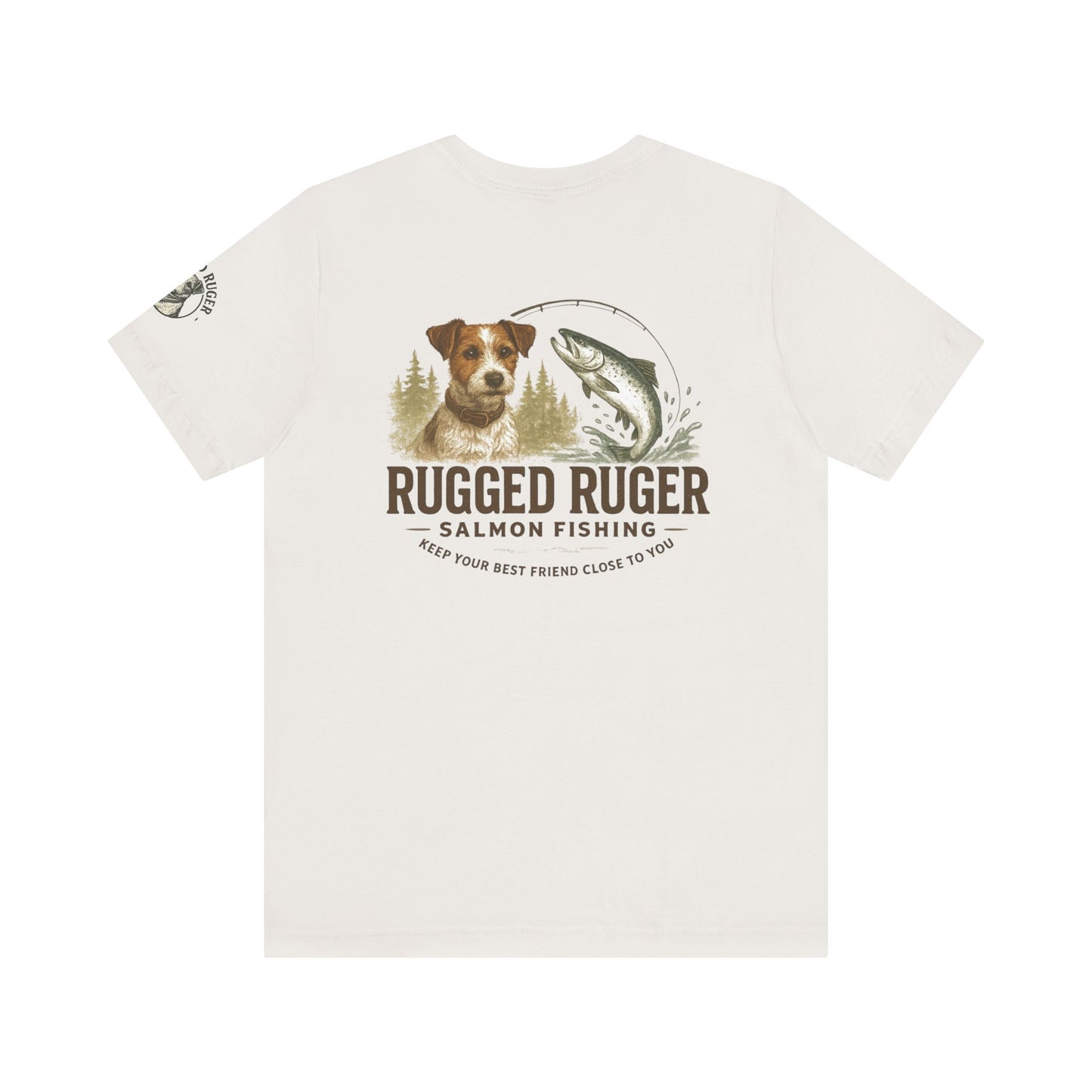Rugged Rugger: fishing pole, Unisex jersey short sleeve tee