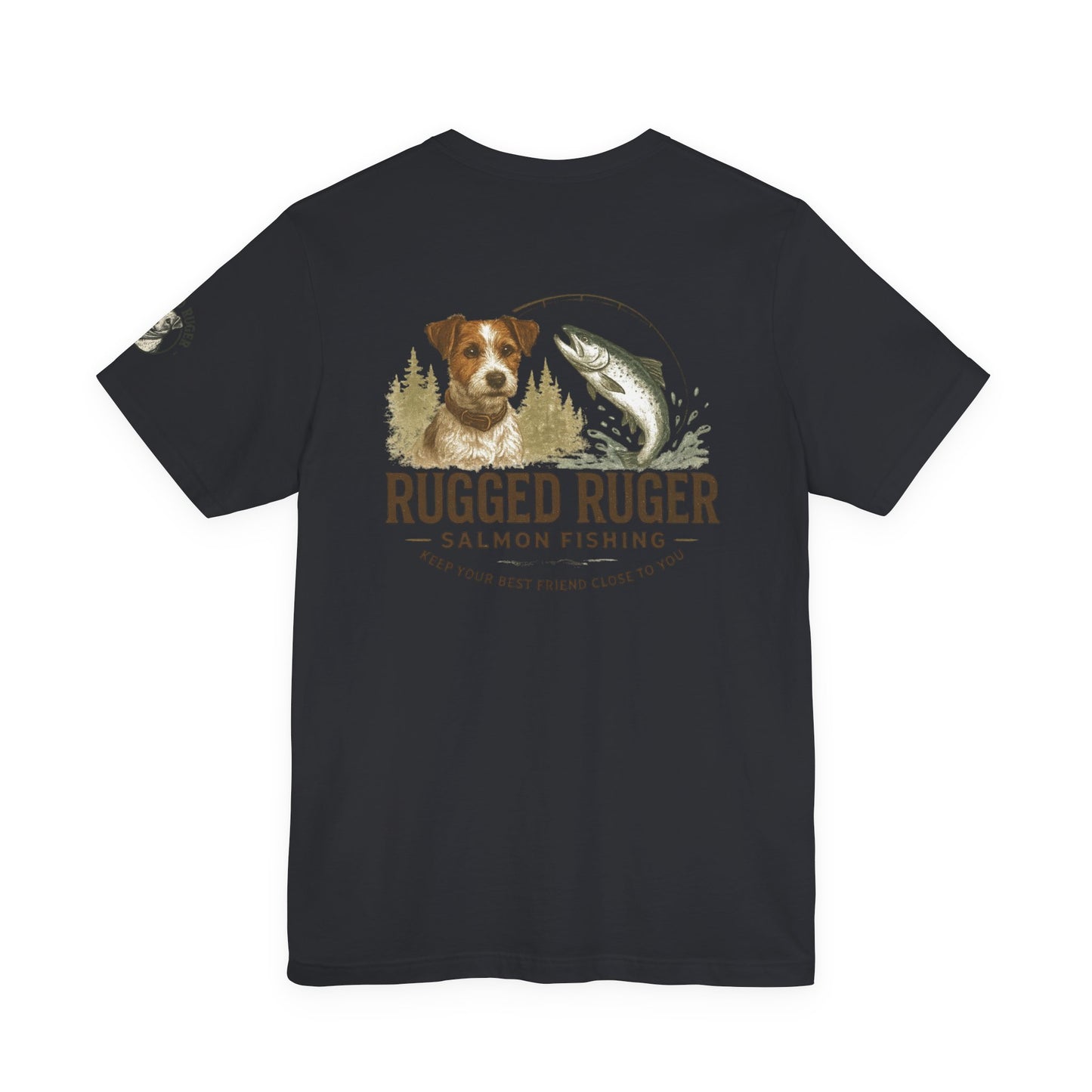 Rugged Rugger: fishing pole, Unisex jersey short sleeve tee