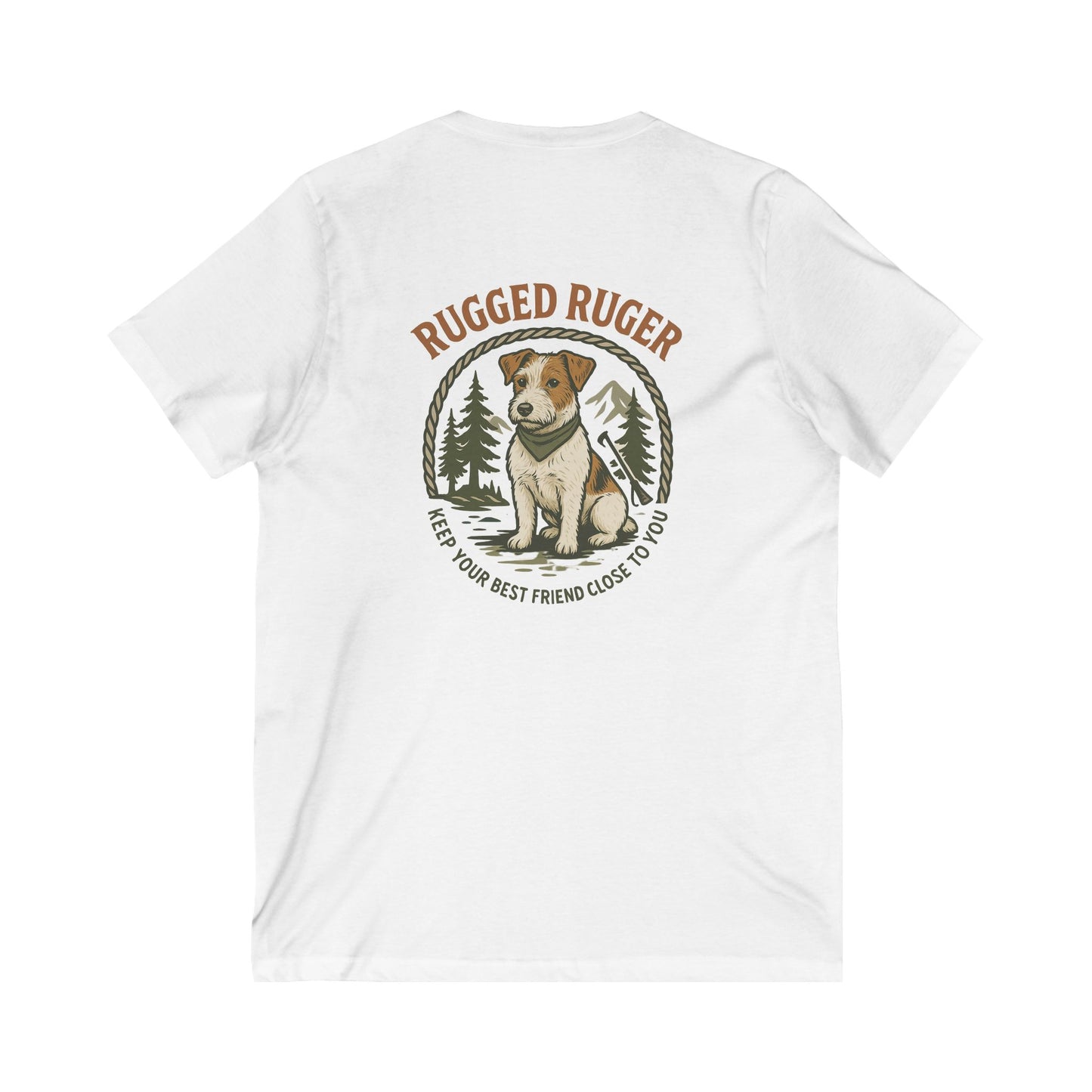 Rugged Rugger: keep your best friend close V-Neck Tee - Unisex Jersey T-Shirt,