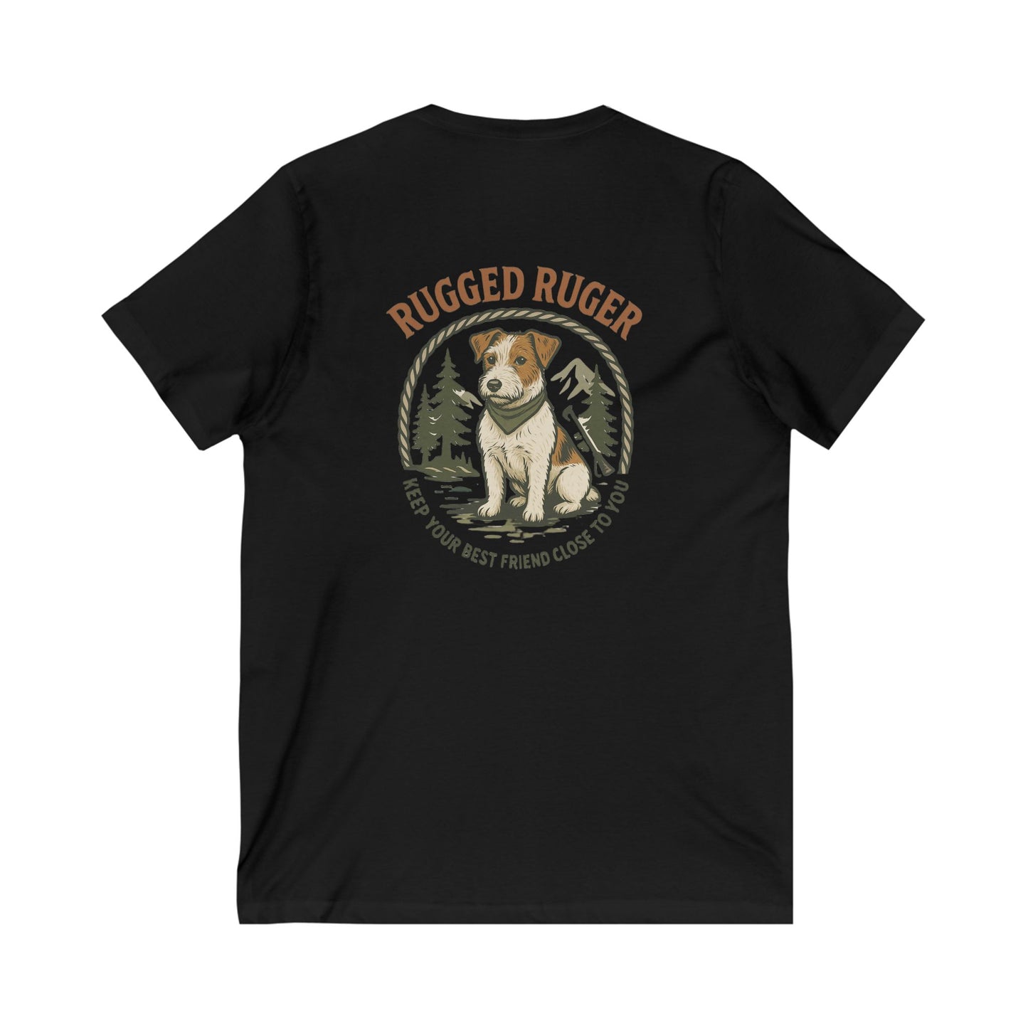 Rugged Rugger: keep your best friend close V-Neck Tee - Unisex Jersey T-Shirt,