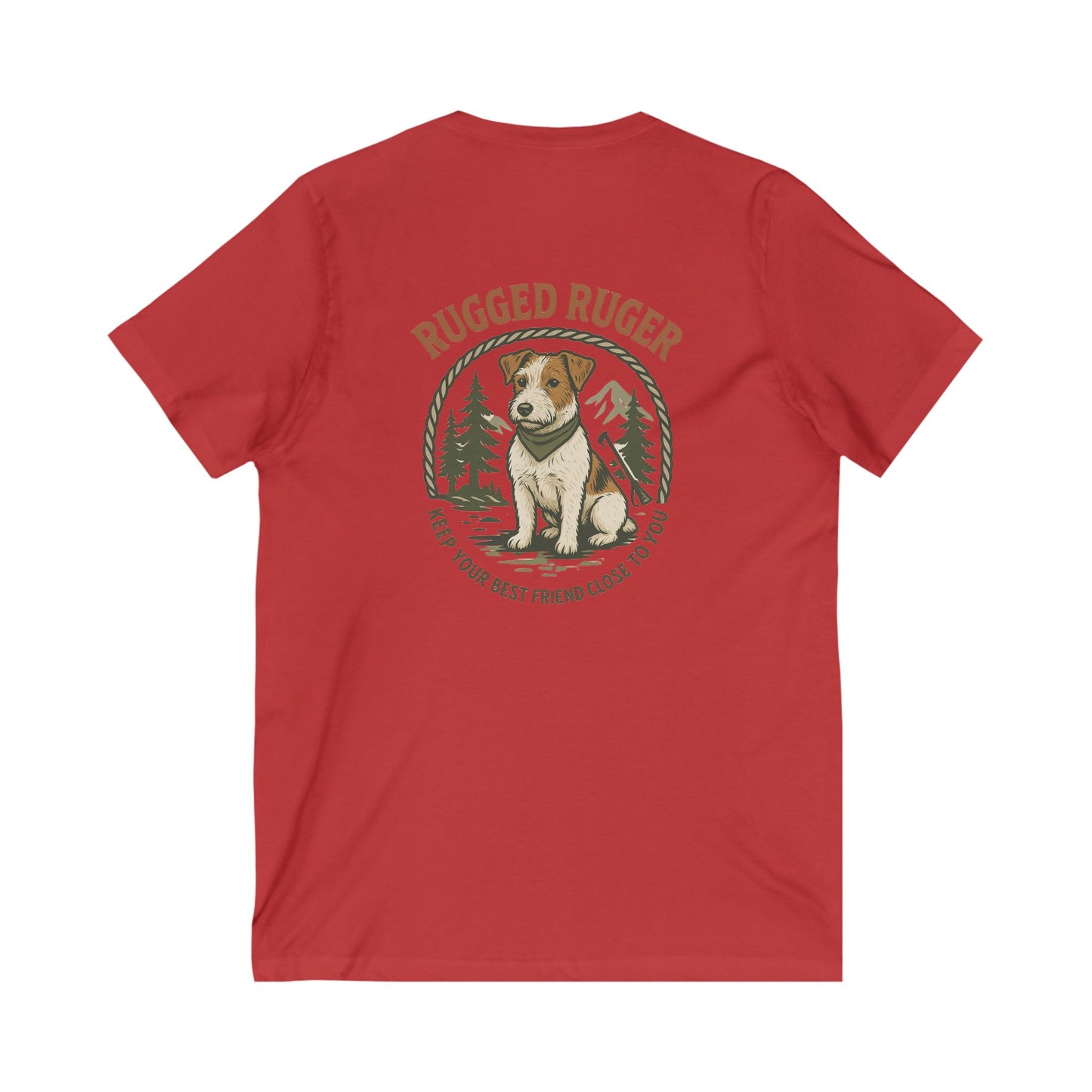 Rugged Rugger: keep your best friend close V-Neck Tee - Unisex Jersey T-Shirt,