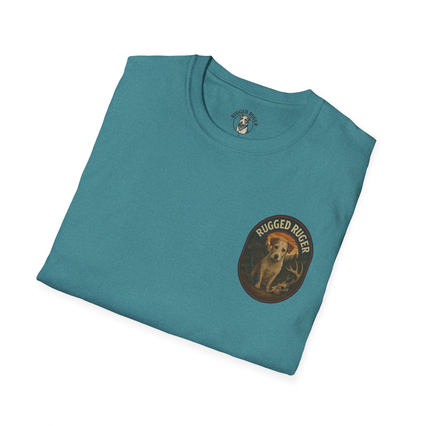 Rugged Ruger: Bow hunting round logo, Unisex Softstyle T-Shirt