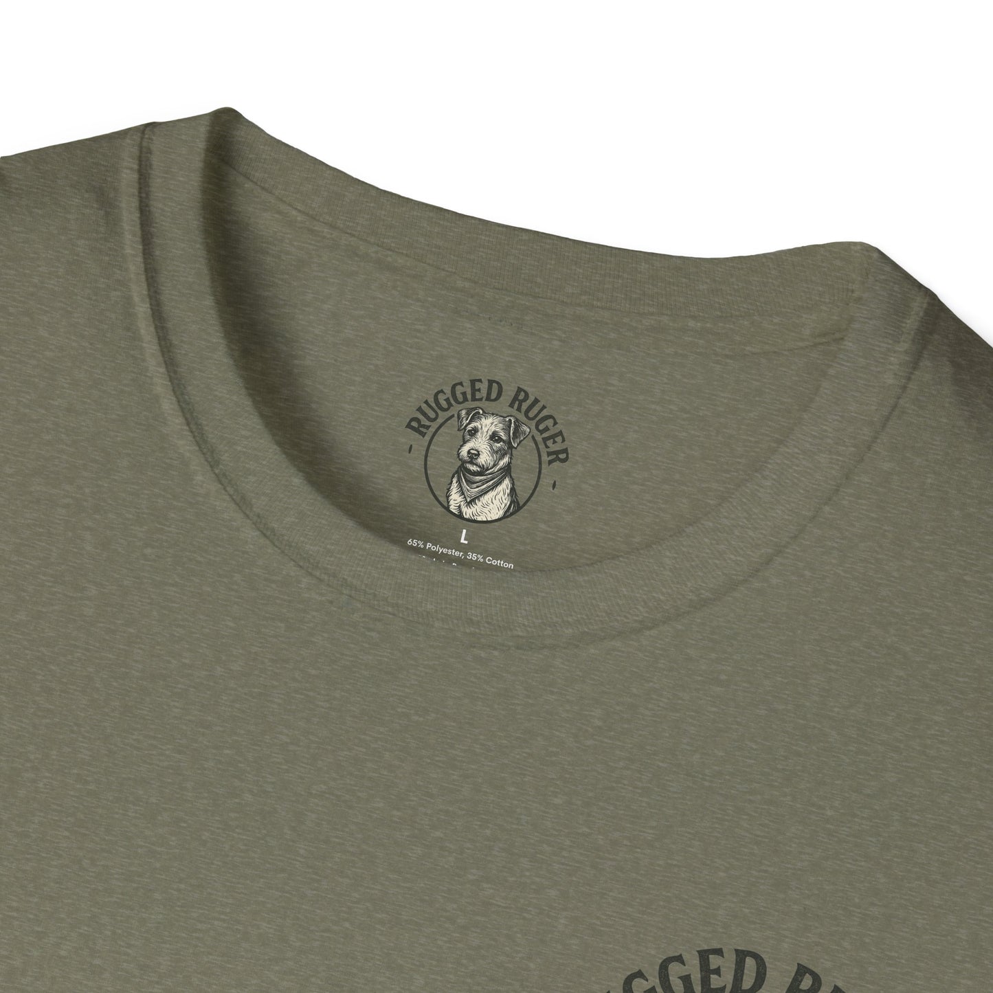 Rugged Ruger: Round Firefighter logo, Unisex Softstyle Tee