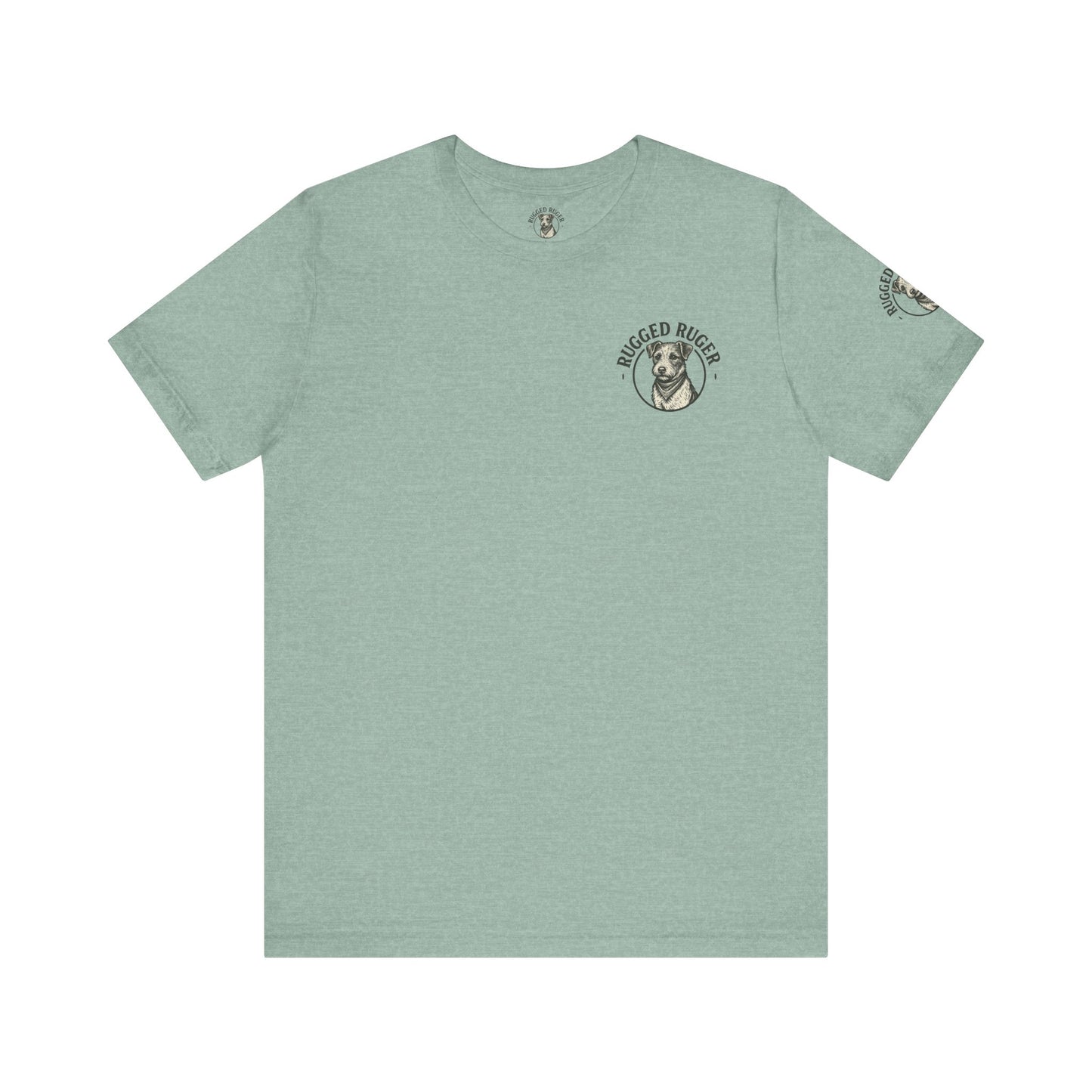 Rugged Ruger: At the stream, Unisex Jersey short sleeve tee
