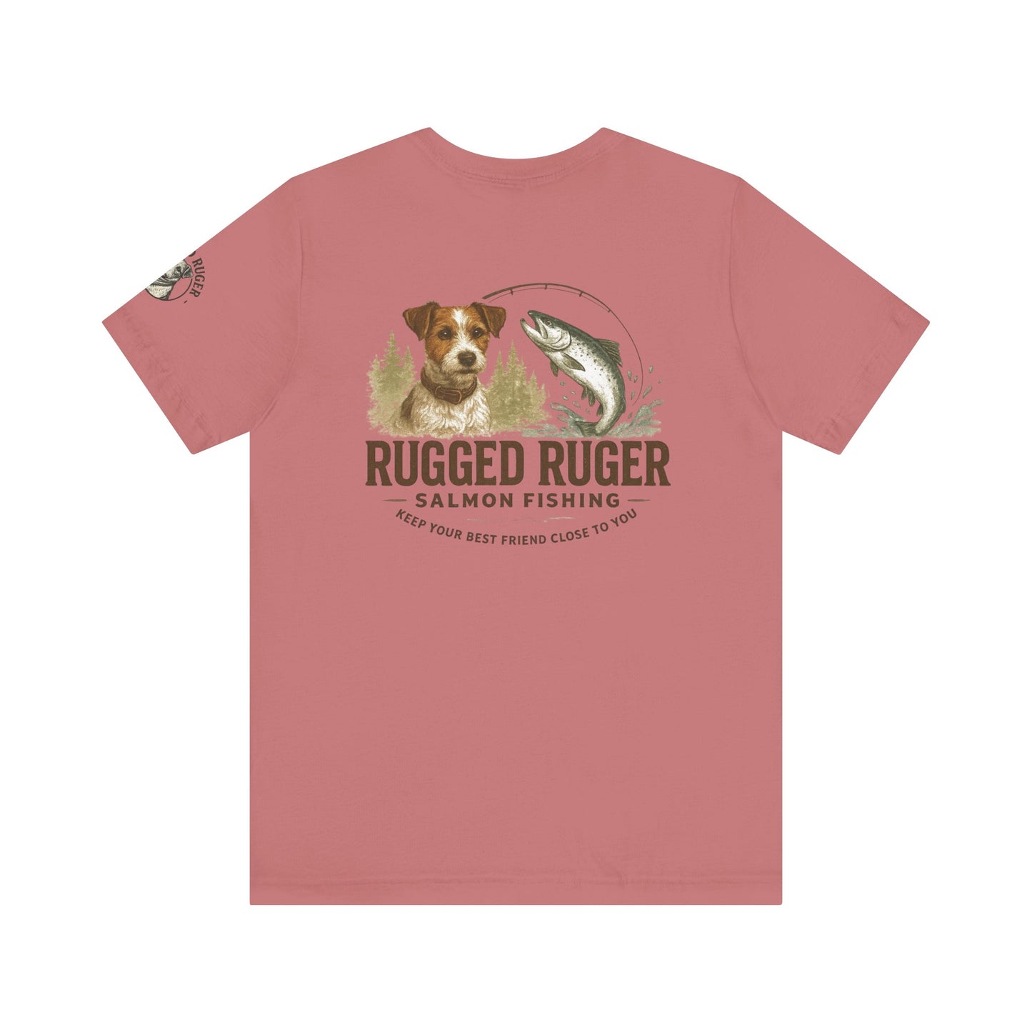 Rugged Rugger: fishing pole, Unisex jersey short sleeve tee