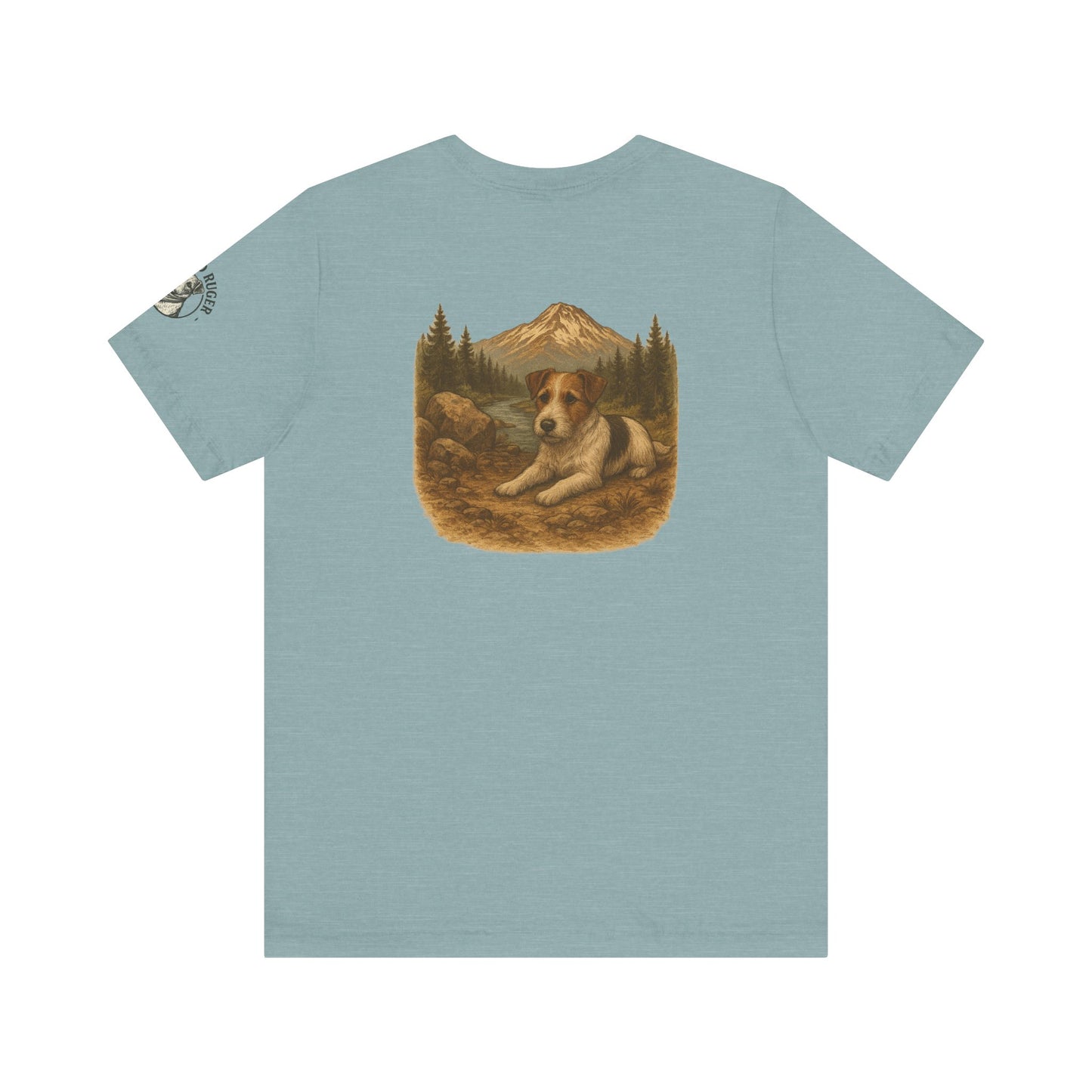 Rugged Ruger: At the stream, Unisex Jersey short sleeve tee