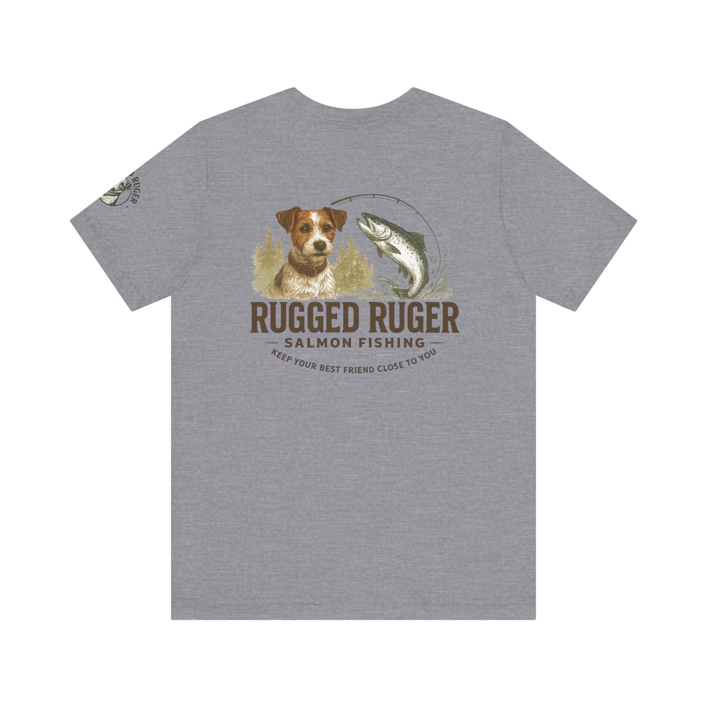 Rugged Rugger: fishing pole, Unisex jersey short sleeve tee