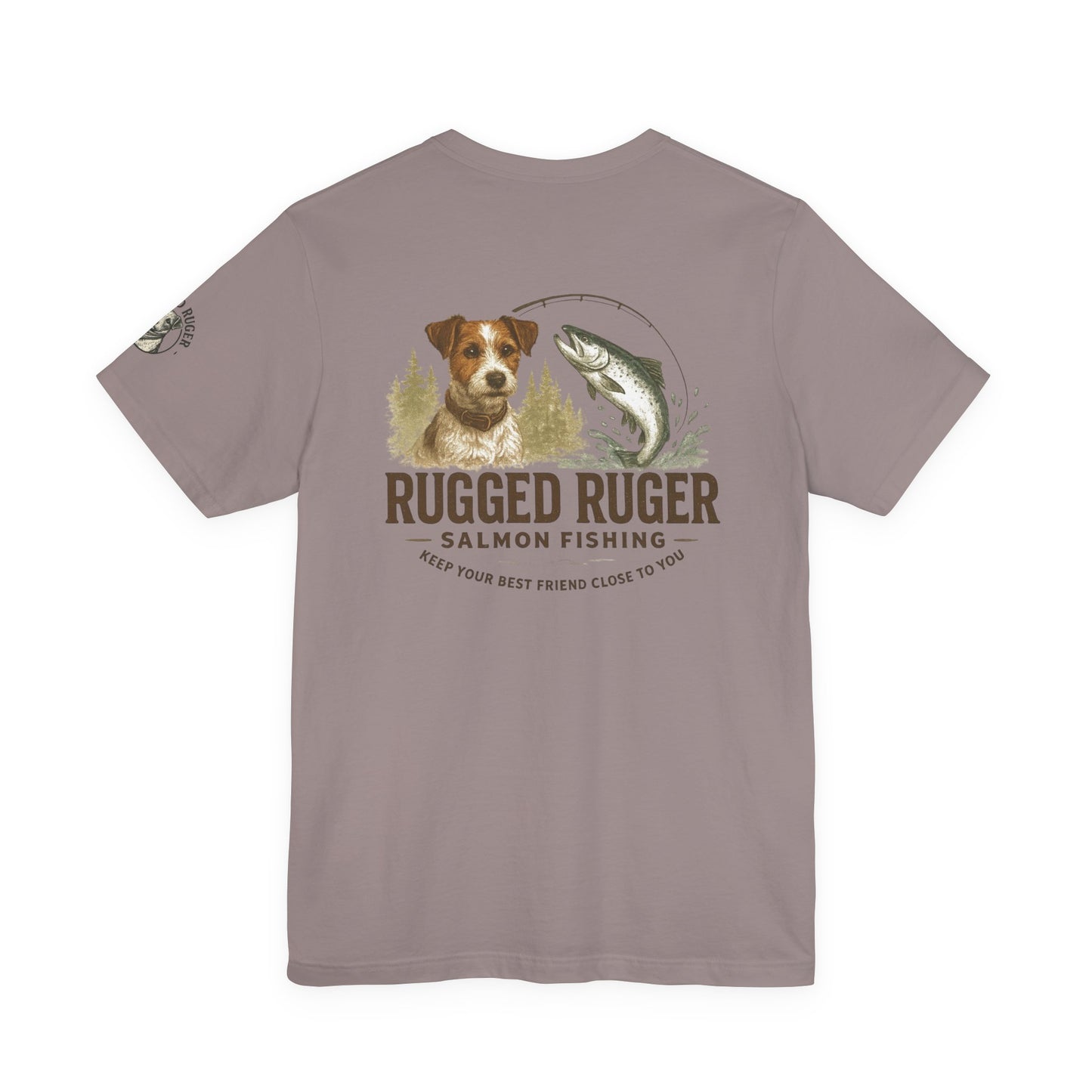 Rugged Rugger: fishing pole, Unisex jersey short sleeve tee