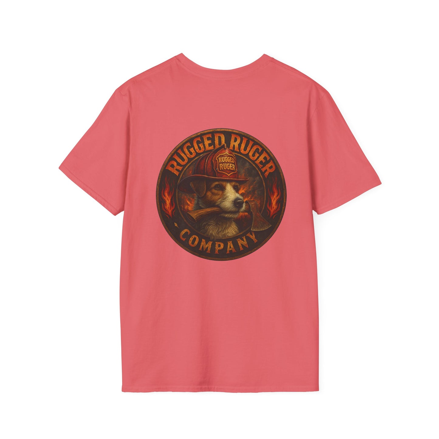 Rugged Ruger: Round Firefighter logo, Unisex Softstyle Tee